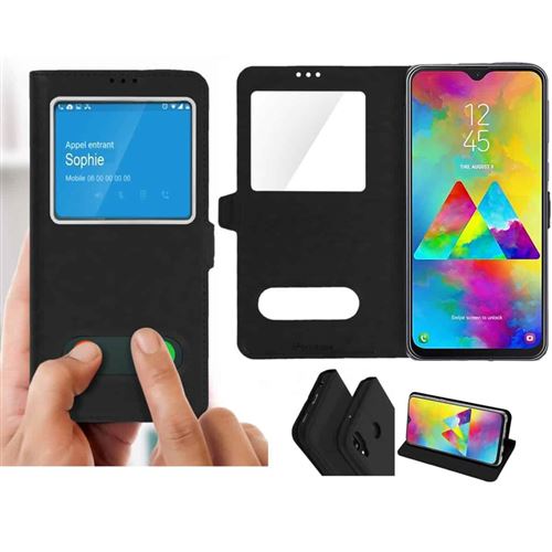 Etui pour SAMSUNG GALAXY M20 -Fenêtre Décrochage Appel - Noir