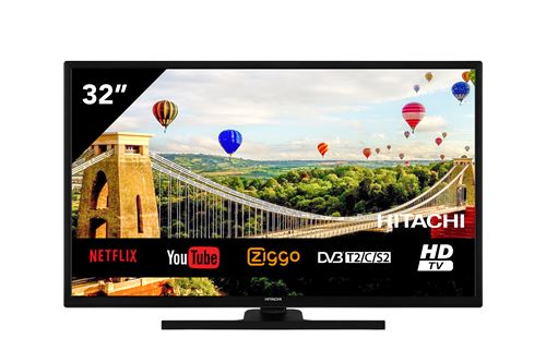 HITACHI 32HE2100 Téléviseur LED 32 80,01cm HD avec Alexa / SMART TV: Netflix, Youtube, Prime / Wifi / 3 HDMI / USB