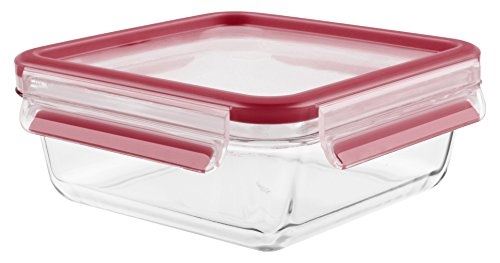 Tefal - k3010312 - masterseal fresh glass - boîte verre de conservation alimentaire carrée - 0.9l - rouge