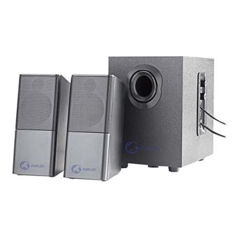 Enceinte PC Nedis - Haut-parleurs - pour PC - canal 2.0 - 4 Watt (Totale) -  noir / argent