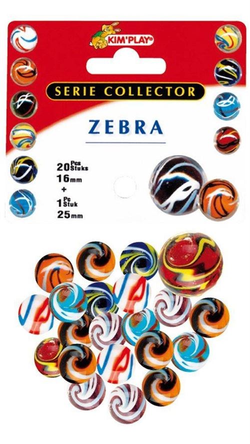 20 et 1 billes zebra