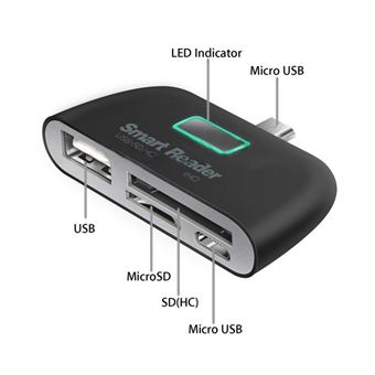 Lecteur de cartes pour SAMSUNG Galaxy Tab A Smartphone Micro-USB Android SD  Micro SD USB Adaptateur Universel (NOIR) - Accessoire pour téléphone mobile  - Achat & prix | fnac