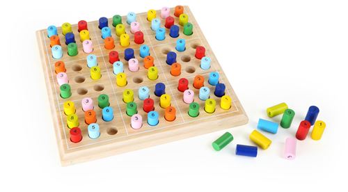Jeu Sudoku en bois coloré