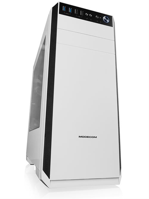 MODECOM OBERON Pro - Tour - ATX - pas d'alimentation - blanc - USB/Audio
