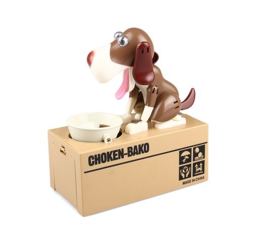 Boîte d'économie, tirelire de vol de chien automatisé, cadeau mignon， WEN248