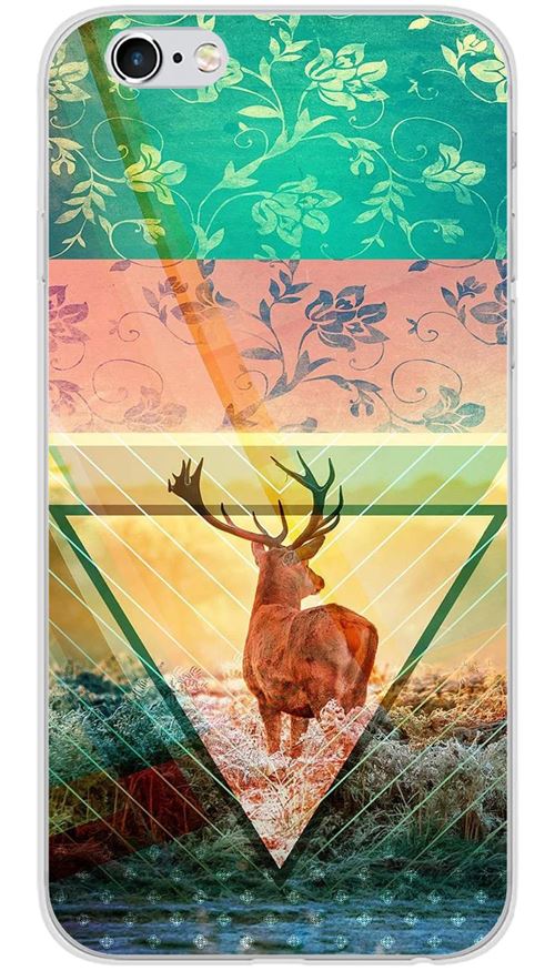 Coque en silicone imprimée compatible iPhone 6 Plus iPhone 6S Plus Cerf swag