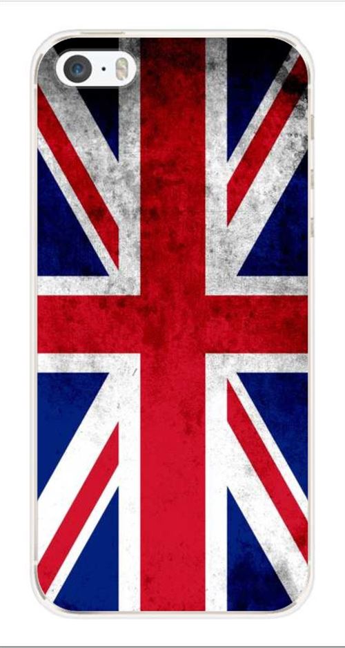 Coque en silicone imprimée compatible iPhone 5 iPhone 5S Drapeau Angleterre