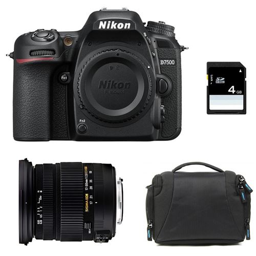 NIKON d7500 + sigma 17-50 dc os ex hsm + sac + carte sd 4go
