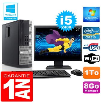 Pc dell 990 sff core i5-2400 ram 8go disque 1 to wifi w7 ecran 22' - 1