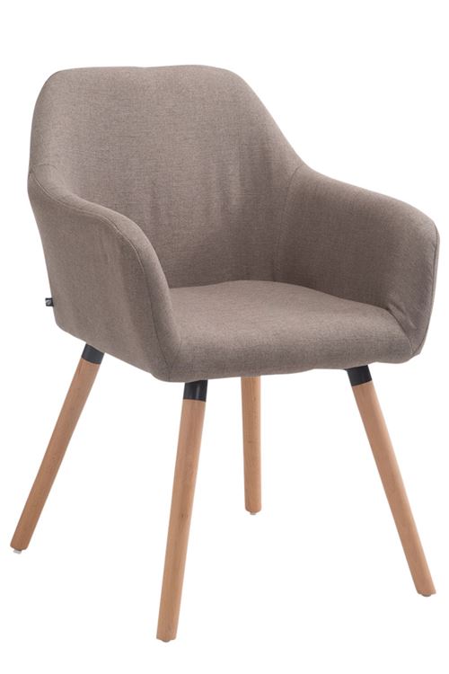 Chaise visiteur Achat V2 tissu , Taupe/Bois de chêne Nature