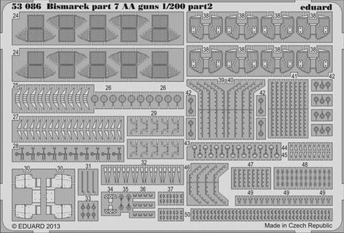 Bismarck Part 7 - Aa Guns F. Trumpeter - 1:200e - Eduard Accessories