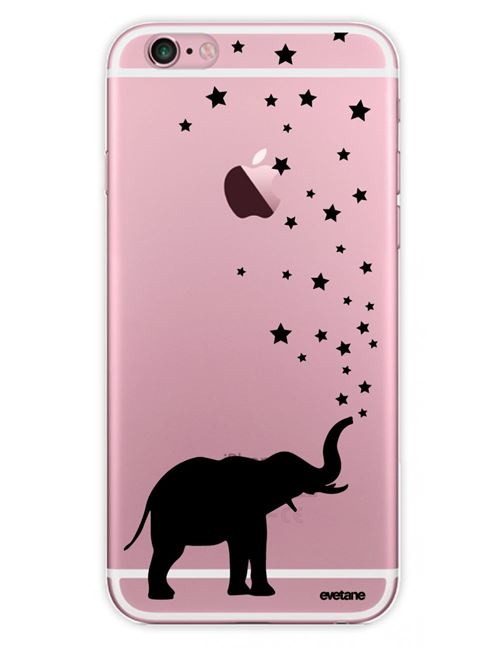 Coque pour iPhone 6/6S rigide transparente Elephant Ecriture Tendance et Design [Evetane®]
