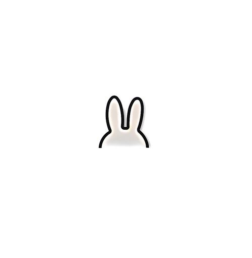Lampe murale oreille de lapin - 25 x 25 cm - Noir