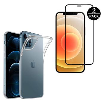 Coque + 2 Verres Trempés Pour IPhone 12 (6,1") - Noir, Marque Little Boutik, Neuf