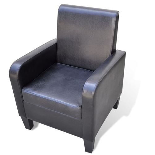 VIDAXL - Fauteuil de salon - Similicuir - Noir - Image 2