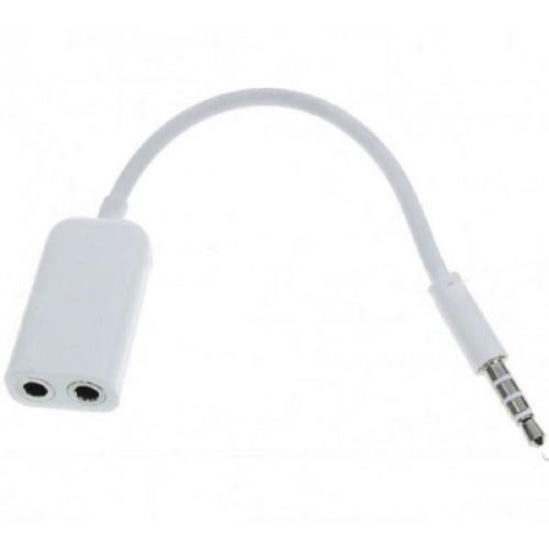 Adaptateur splitter jack audio 3.5 m - Adaptateur Stéréo pour Ecouteurs et Casque - Blanc