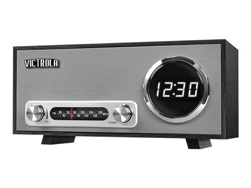 Victrola Broadway Enceinte Bluethooth Radioréveil avec Horloge digitale Noir