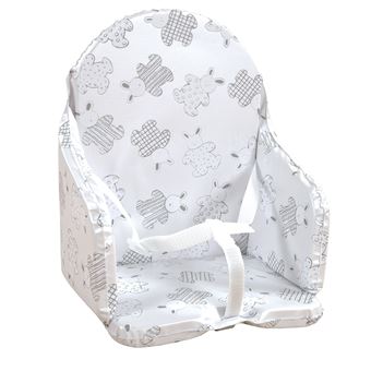 Looping Coussin Chaise Haute PVC Imperméable - Housse Lavable Lapin Pyjama - Fabriqué En France