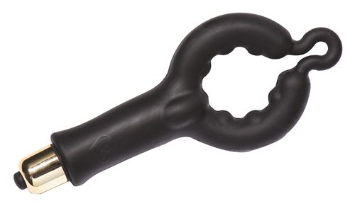 ROCKS-OFF 4US Cockring, Anneau Vibrant Ecologique Stimulateur Clitoridien, 7 modes de Vibrations, Noir