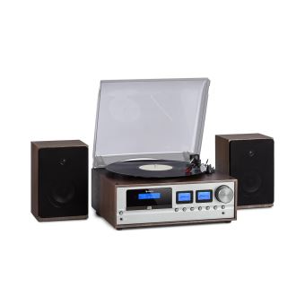 145 Sur Auna Oxford Chaine Hifi Stereo Avec Radio Dab Fm Lecteur Vinyle Cd Bluetooth Aux In Gris Fonce Chaine Hi Fi Achat Prix Fnac