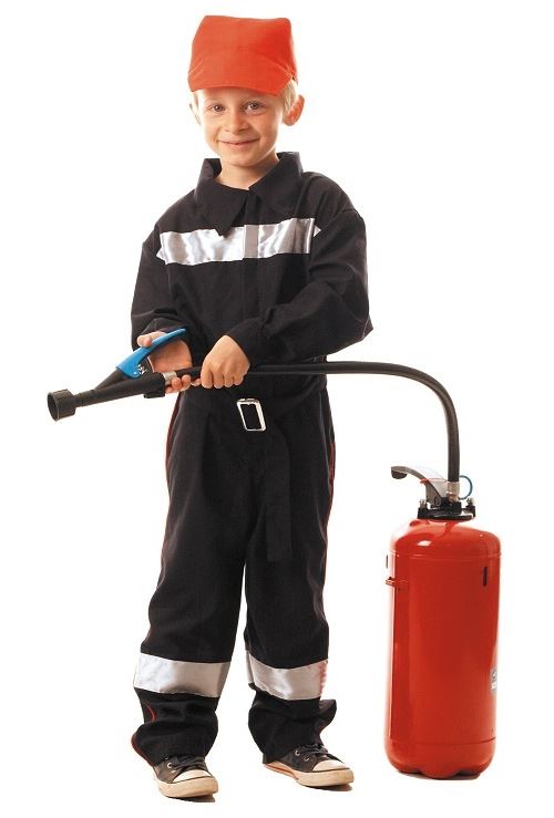 Déguisement pompier enfant 7-9 ans (combinaison + casquette)
