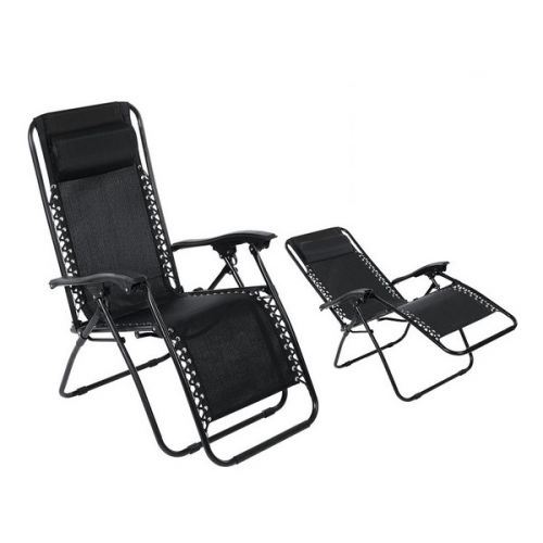 Chaise de plage (108 x 64 x 110 cm) Noir