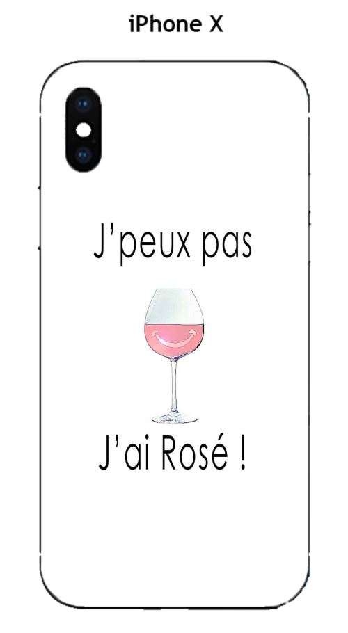 Coque TPU gel souple Apple Iphone X design J'peux pas j'ai rosé