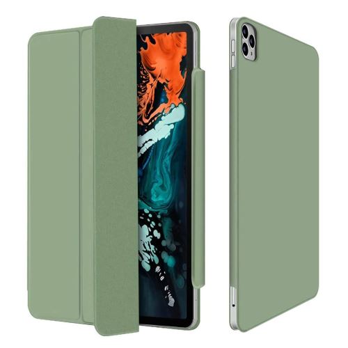 Etui en PU réveil automatique et sommeil avec support tri-pliure vert clair pour votre Apple iPad Pro 11 pouces (2020)