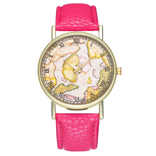 Antique montre étudiant carte de bracelet en cuir bracelet à la mode des hommes de la montre à quartz pour femmes T337-ARoseCamine