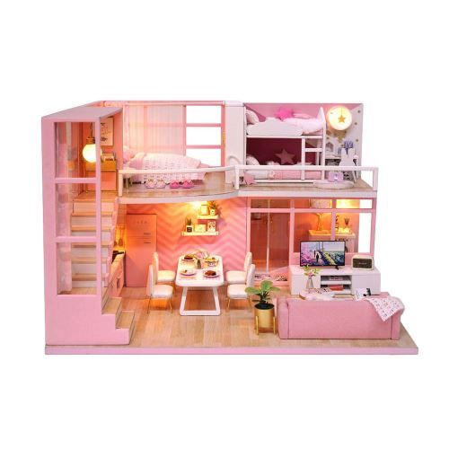 Maison de Poupée En Bois 3D Diy Furniture Modèle Miniature Cadeaux de Noël Jouets BT071