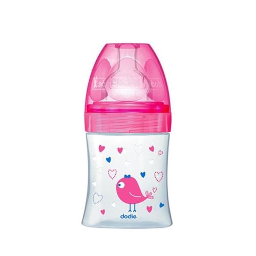 DODIE Biberon Sensation+ 150 ml Débit 1 - Modele : Rose Flamant