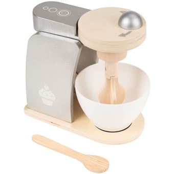 Mamabrum Jeu d'Imitation Robot Pâtissier en Bois pour Enfants - Pétrin avec Fouet, Bol & une Spatule Petits Chefs 20 * 19 * 13,5 cm - 1