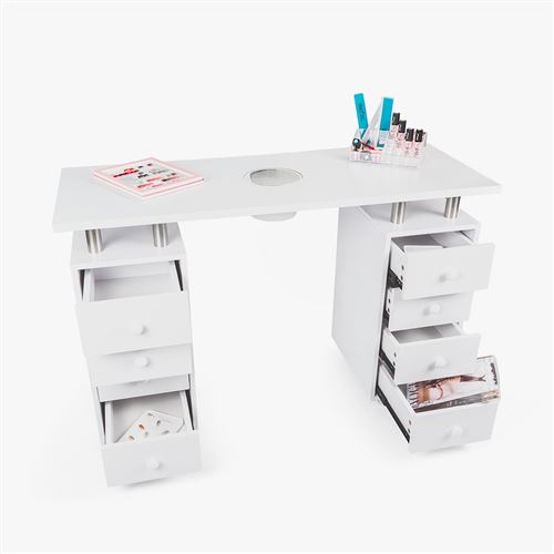 Bodyline - Health and Massage - Table manucure et reconstruction des ongles avec aspirateur et tiroirs Squoval