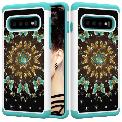 Coque en TPU impression de motifs décor strass jolis papillons pour votre Samsung Galaxy S10