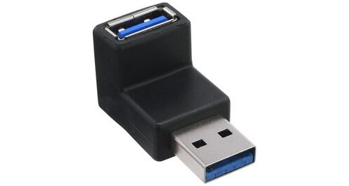 Adaptateur inline® usb 3. 0 type a mâle à a femelle coudé à 90 °