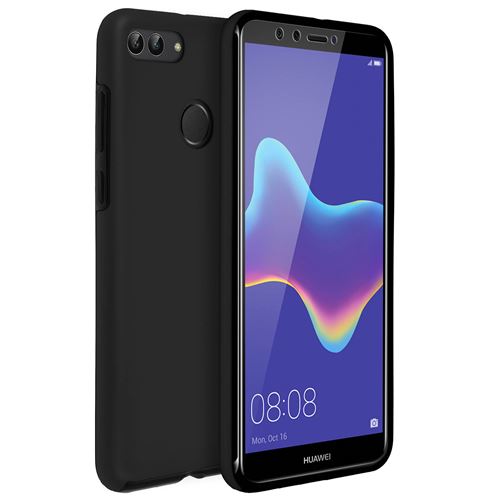 Coque Huawei Y9 2018 Protection Silicone + Arrière Polycarbonate - Noir