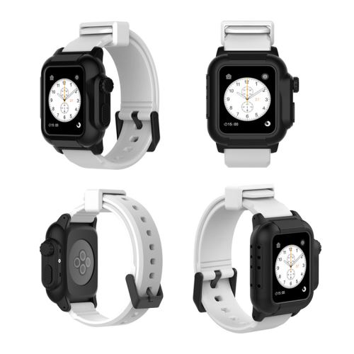 Bracelet en silicone WISETONY remplacement pour Apple Watch Series 2/3 42mm - Noir&Blanc