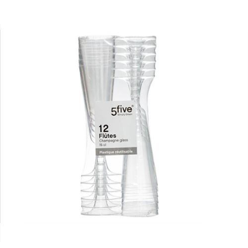 12 flutes à champagne plastique réutilisable 15cl - jja 122900a