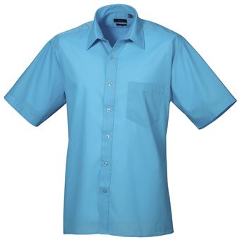 Premier Chemise a manches courtes Homme 42 FR Turquoise UTRW1082 Chemises et chemisiers de sport Achat prix fnac