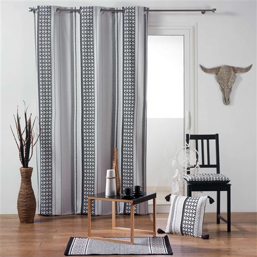 rideau a oeillets 140 x 240 cm coton imprime attica