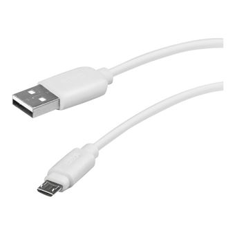 SBS - Câble de chargement / de données - Micro-USB de type B mâle pour USB mâle - 1 m - blindé - blanc - pour Huawei Ascend Y530; LG G Flex D950, G2; Optimus L4; Motorola G; Moto G; Sony XPERIA Z2