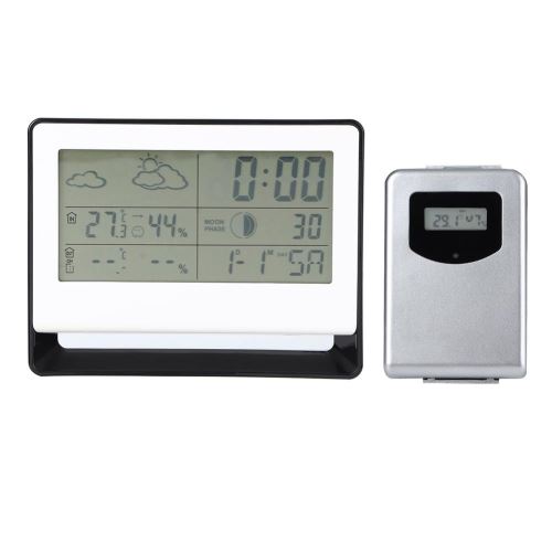 Horloge Numérique Multifonctionnel Station météo RF Récepteur LCD Thermomètre Hygromètre Température Humidité
