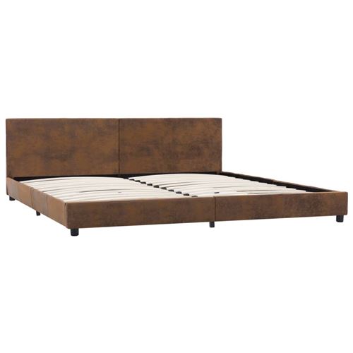 vidaXL Bedframe kunstsuÃde bruin 180x200 cm