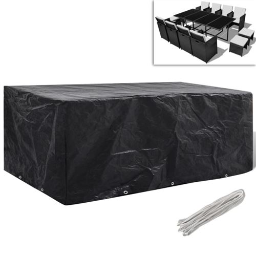 Vidaxl Noir Salon De Jardin Aluminium 8 Personnes 13 Pieces