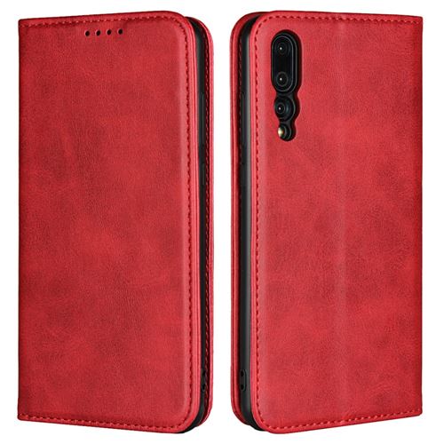 Etui en PU auto-absorbé rouge pour votre Huawei P20 Pro