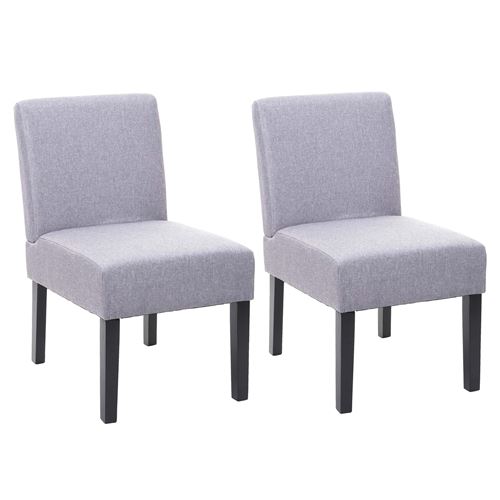 2x chaise de salle à manger MENDLER HWC-F61, fauteuil lounge, tissu/textil gris