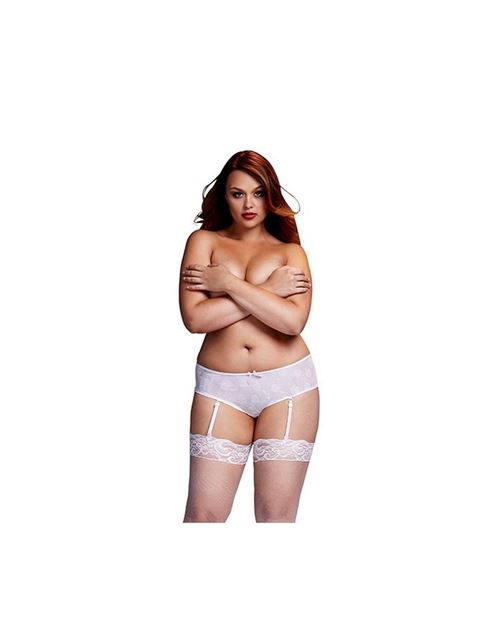 Shorty rose blanches ouverture entrejambe xl baci lingerie bw3122-whtxl