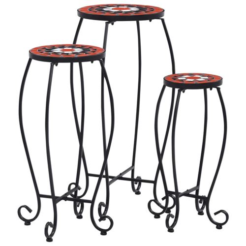 Vidaxl Blanc Tables Mosaïque 3 Pcs Terre Cuite Et Céramique - Image 1