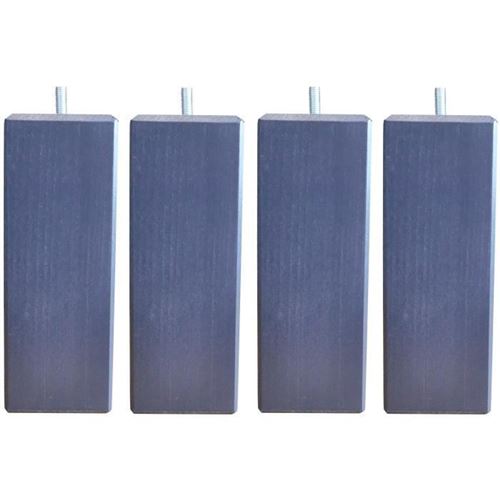 Jeu De Pieds Carres L 7 X L 7 X H 19 Cm Gris Anthracite - Lot De 4