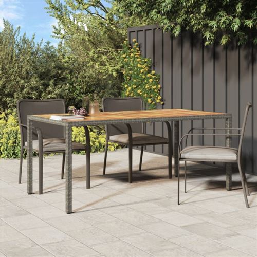vidaXL - Table de jardin - Bois d'acacia - 190x90x75 cm - Gris - Image 2